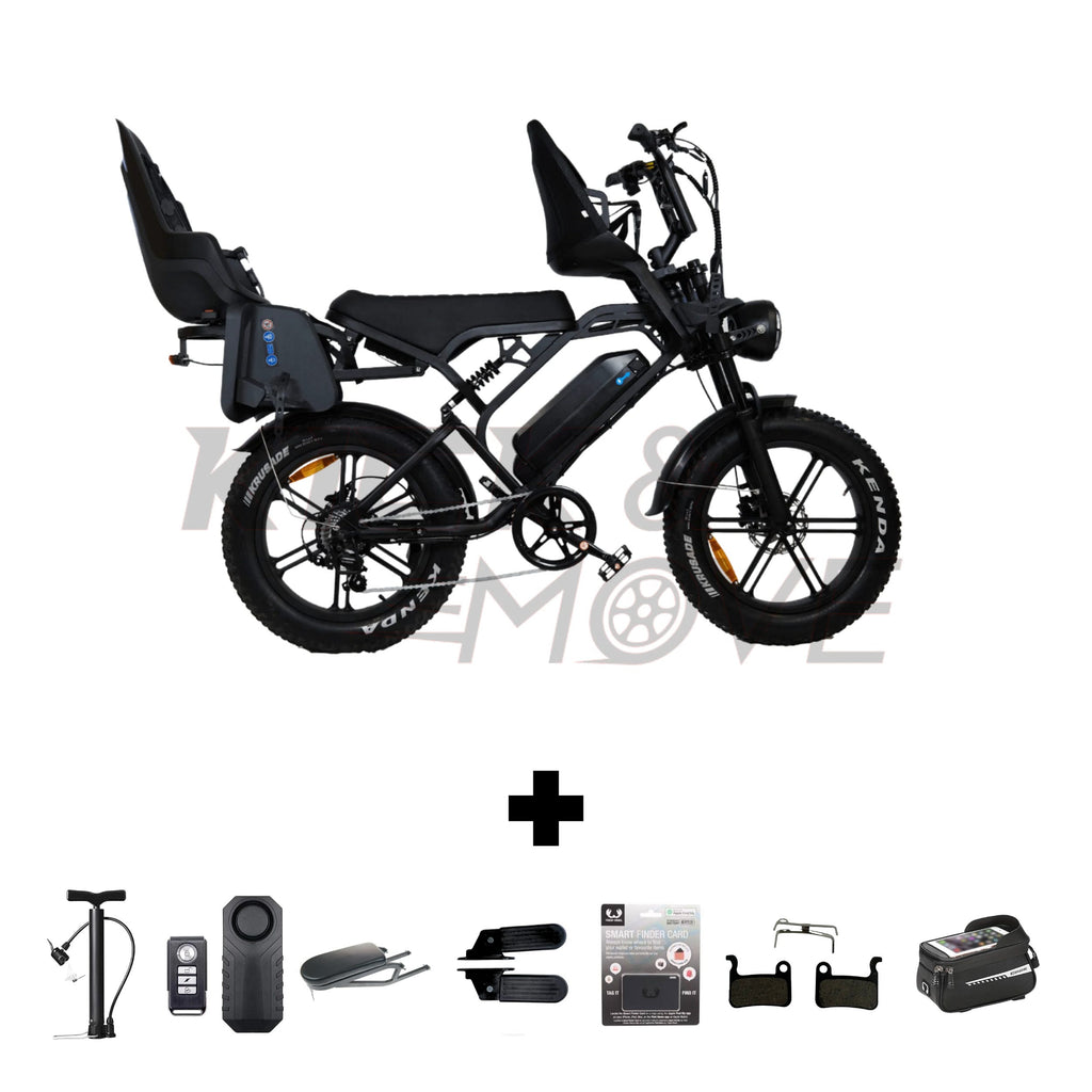 Super Deal! Kick&Move V20 PRO 9.0 2025 Family fatbike- Zwart - Hydraulische remmen