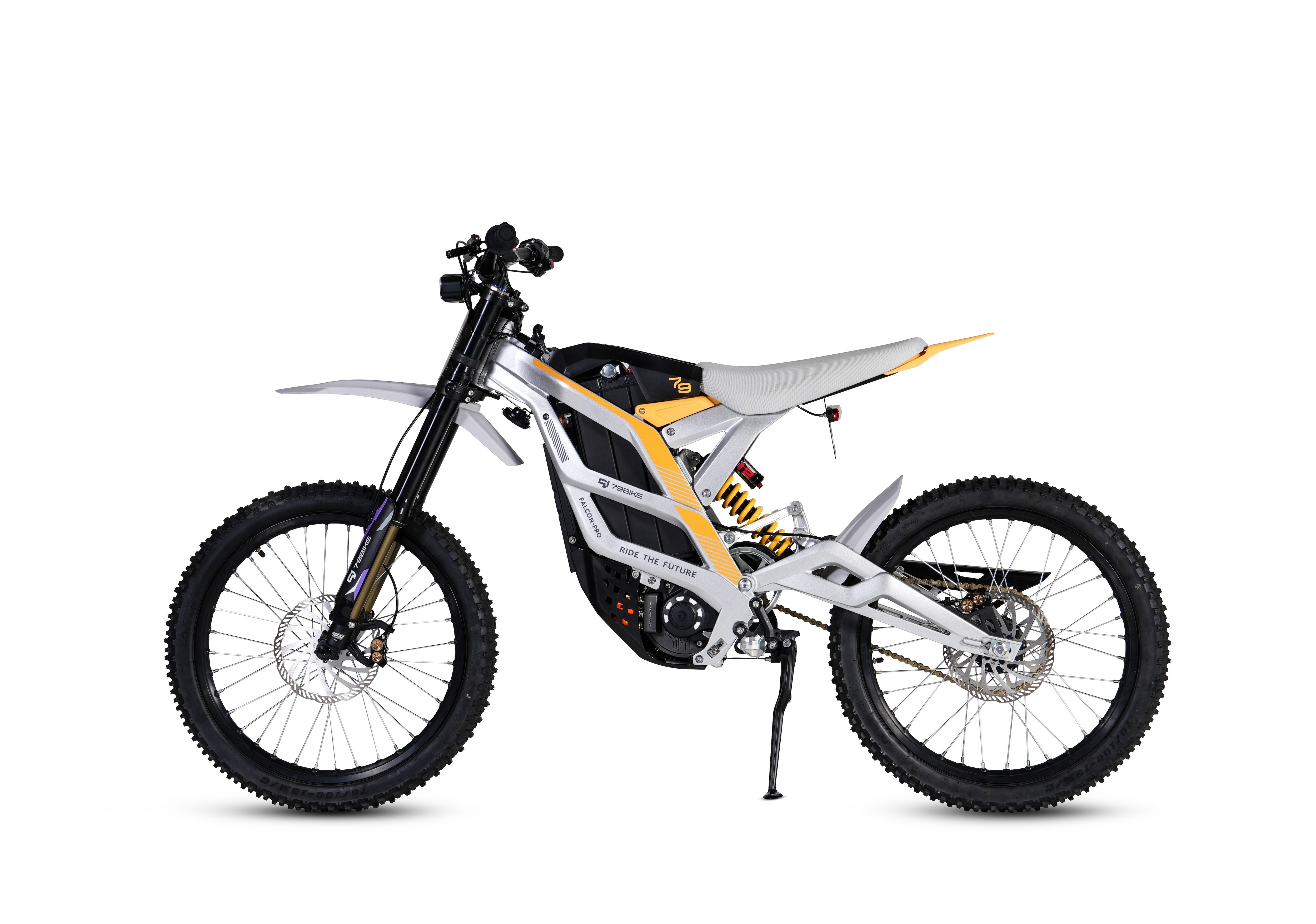 Super Deal! Kick&Move Falcon Pro e-Dirtbike 2025 - Zilver/Geel